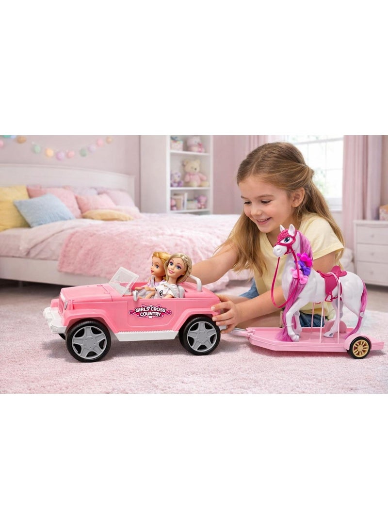 Mattel Games Barbie  Doll Adventure Playset – SUV Jeep with Horse Trailer, Fashion Doll, Little Sister, and Grooming Accessories – Toy for Girls 3+ - Image 5